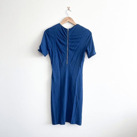 Wilfred Womens Dress Bodycon Dress Short Sleeve Blue Back Zip Medium - Picture 2 of 7